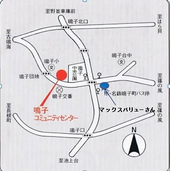 鳴子コミュニティセンターの地図