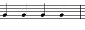 四分音符のリズムの画像